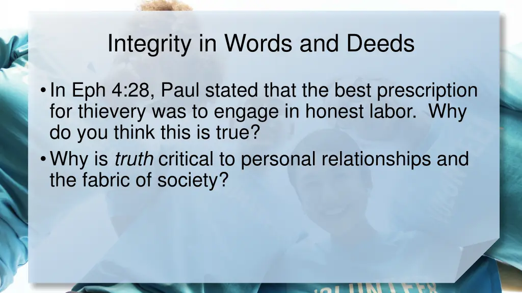 integrity in words and deeds 1