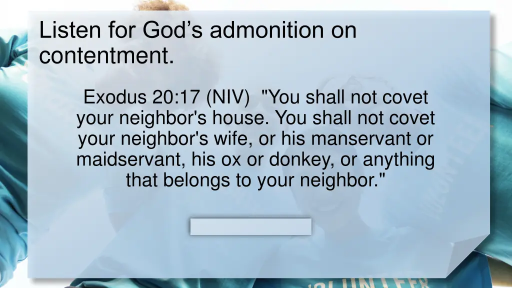 listen for god s admonition on contentment