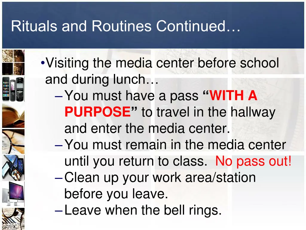 rituals and routines continued