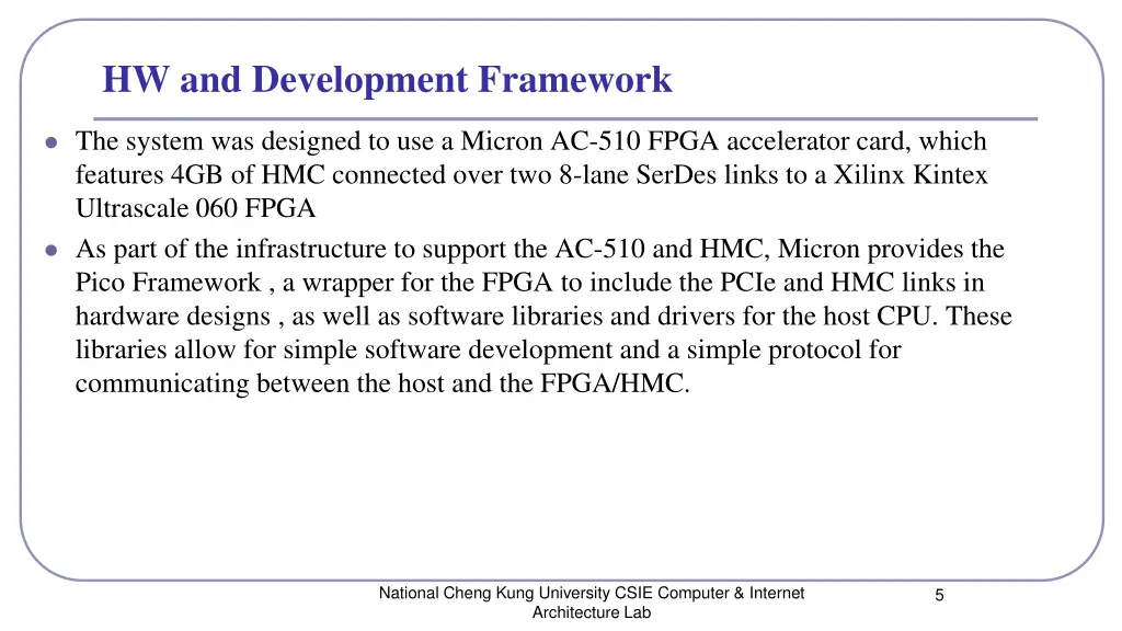 hw and development framework