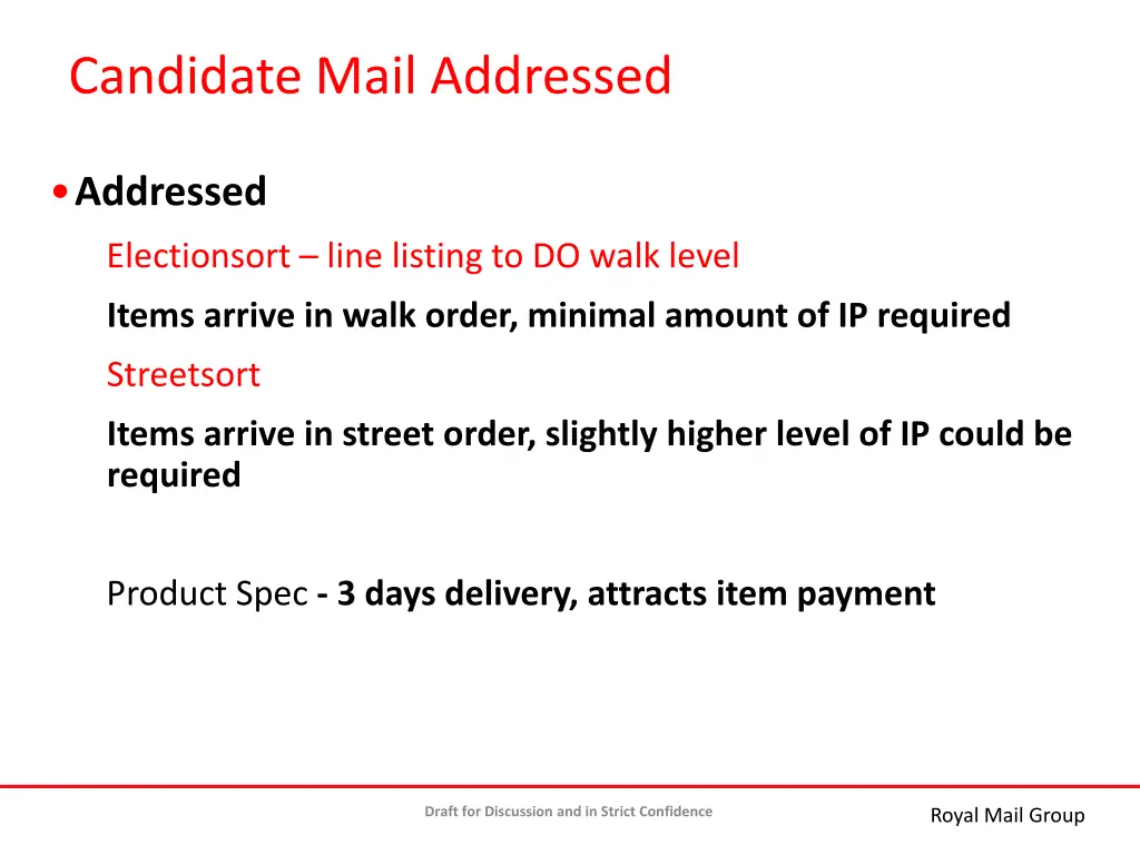 candidate mail addressed