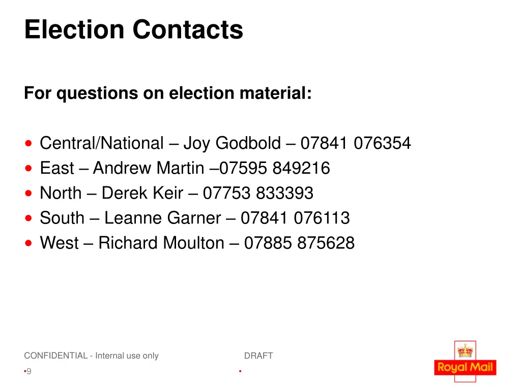 election contacts