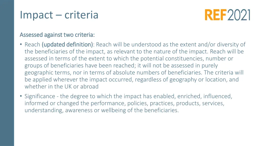 impact criteria