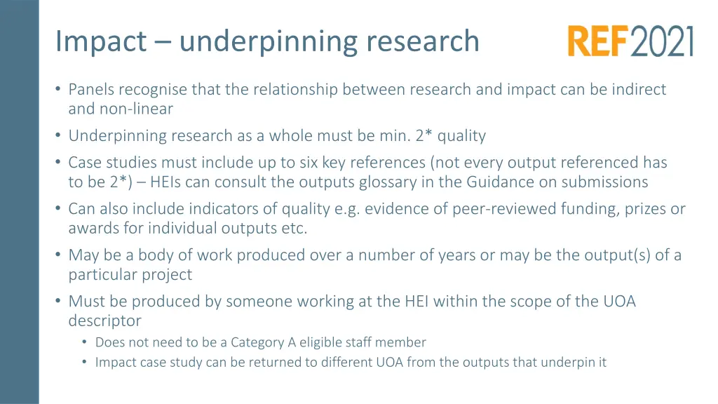 impact underpinning research