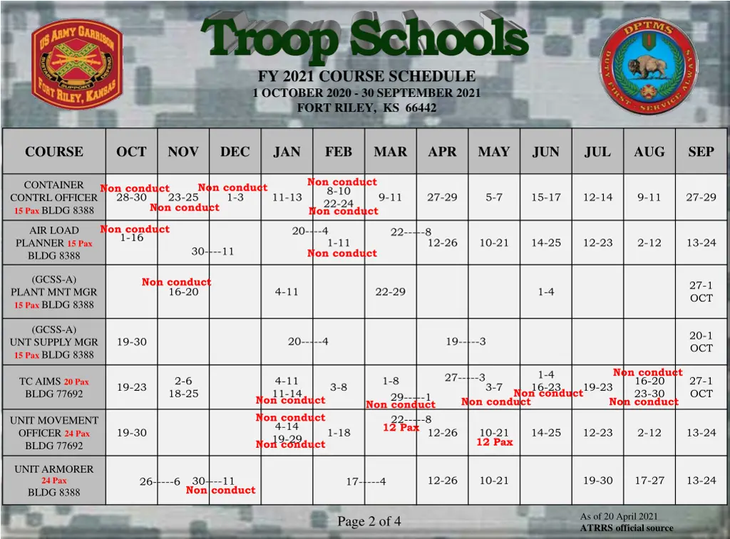 fy 2021 course schedule 1 october 2020 1