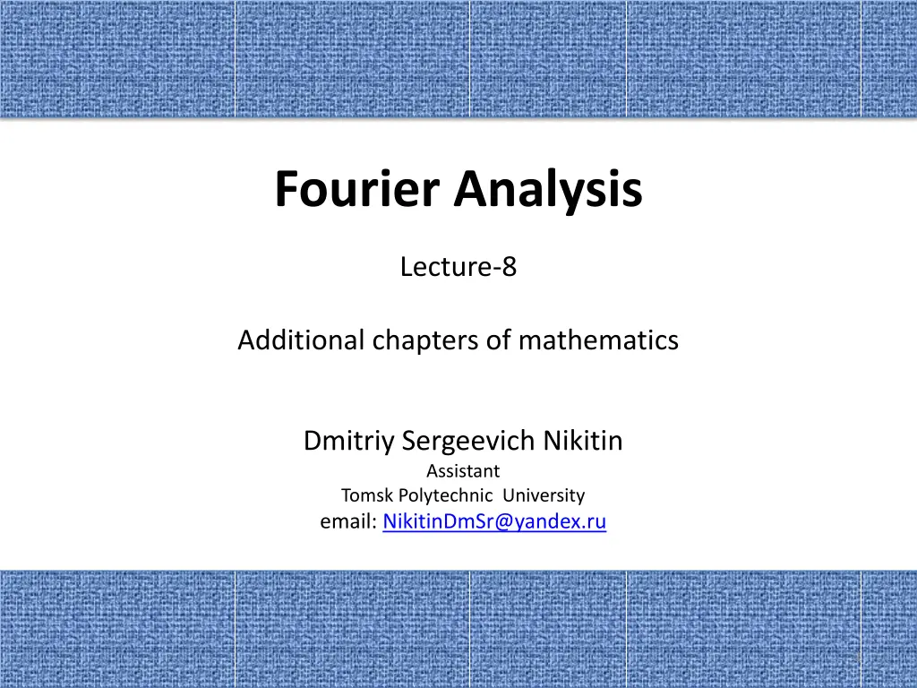 fourier analysis