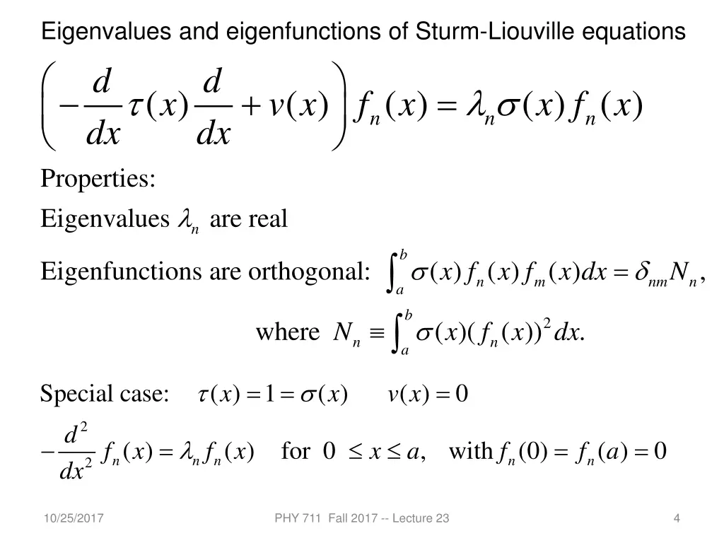 eigenvalues and eigenfunctions of sturm liouville
