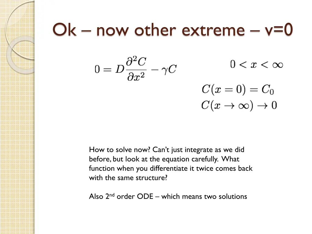 ok now other extreme v 0