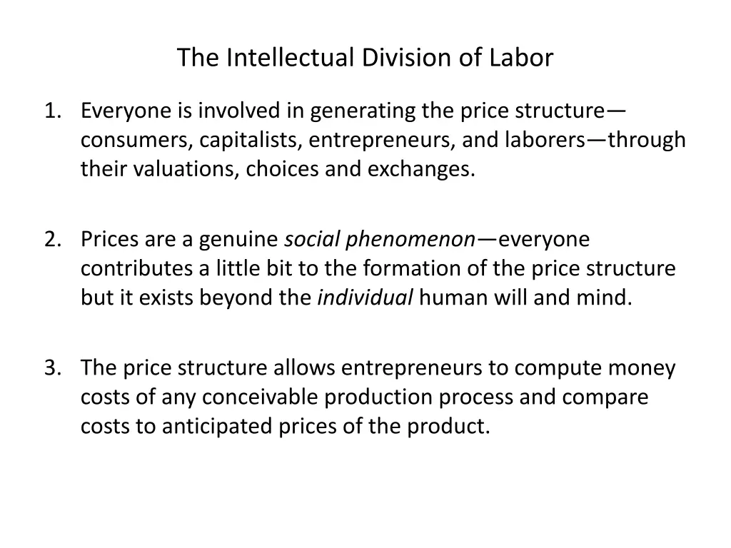 the intellectual division of labor