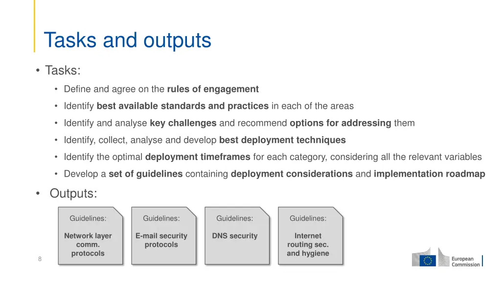 tasks and outputs