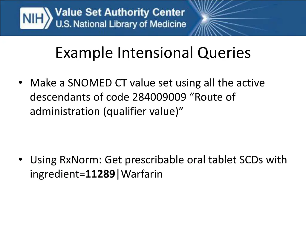 example intensional queries