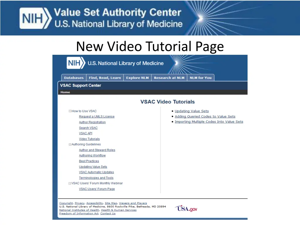 new video tutorial page