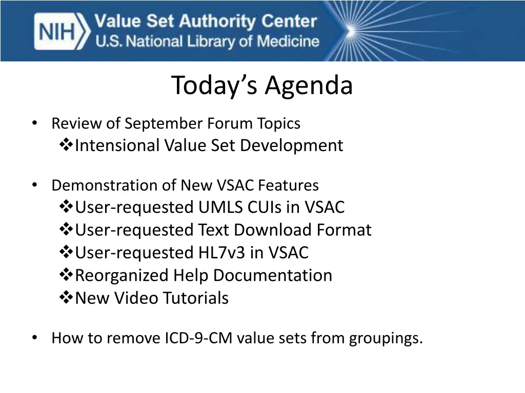 today s agenda