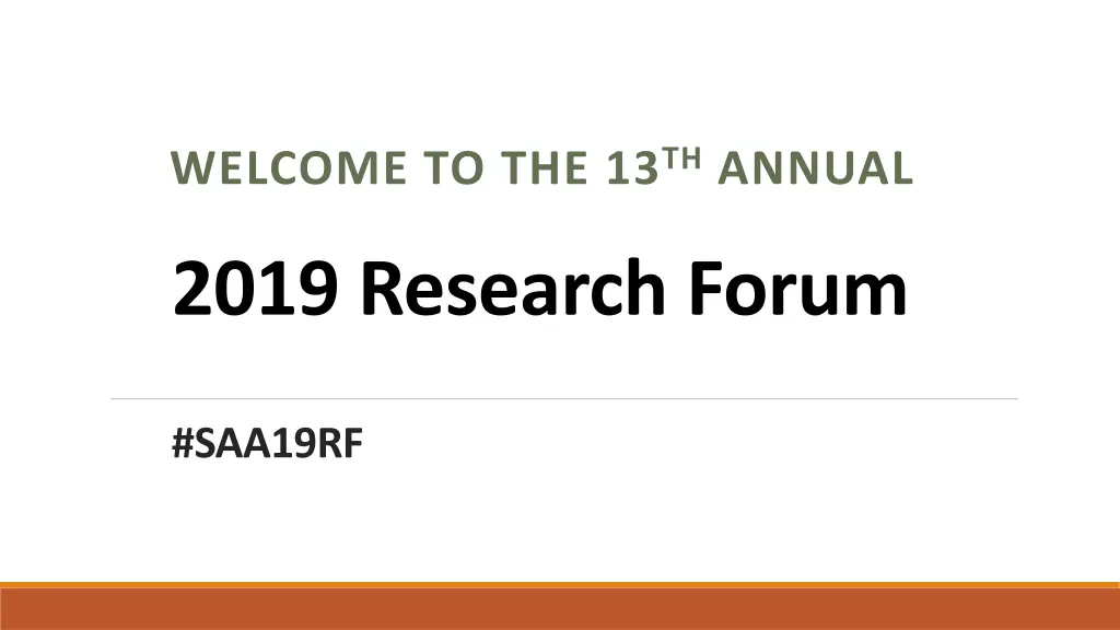 welcome to the 13 th annual