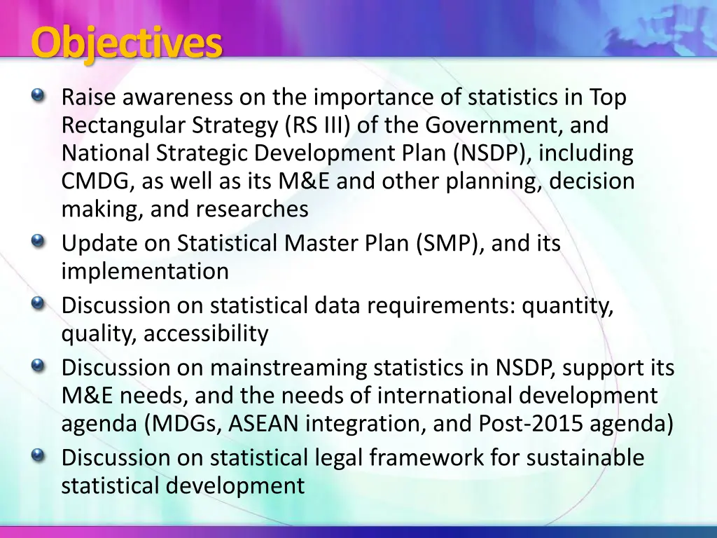 objectives