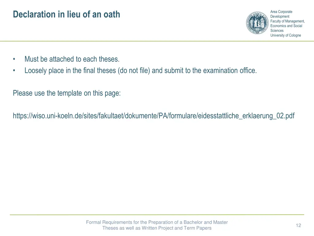 declaration in lieu of an oath