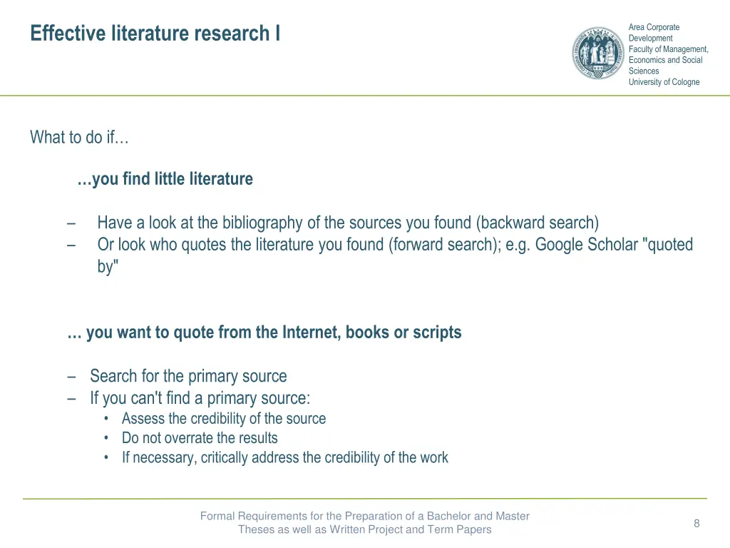 effective literature research i