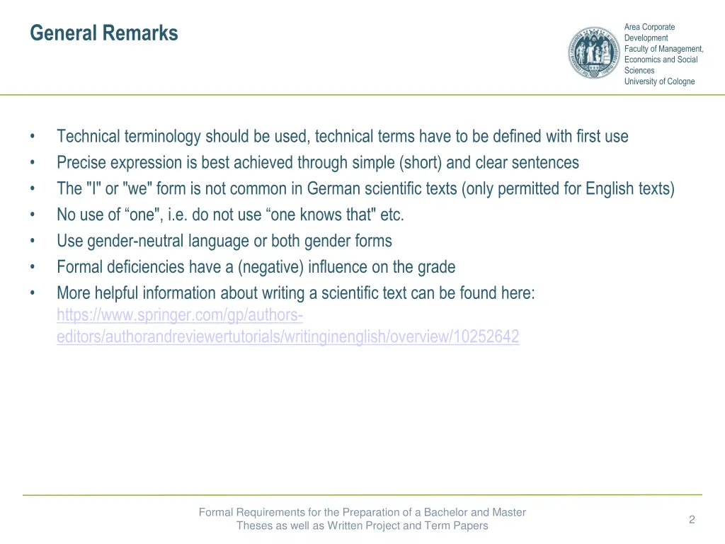 general remarks