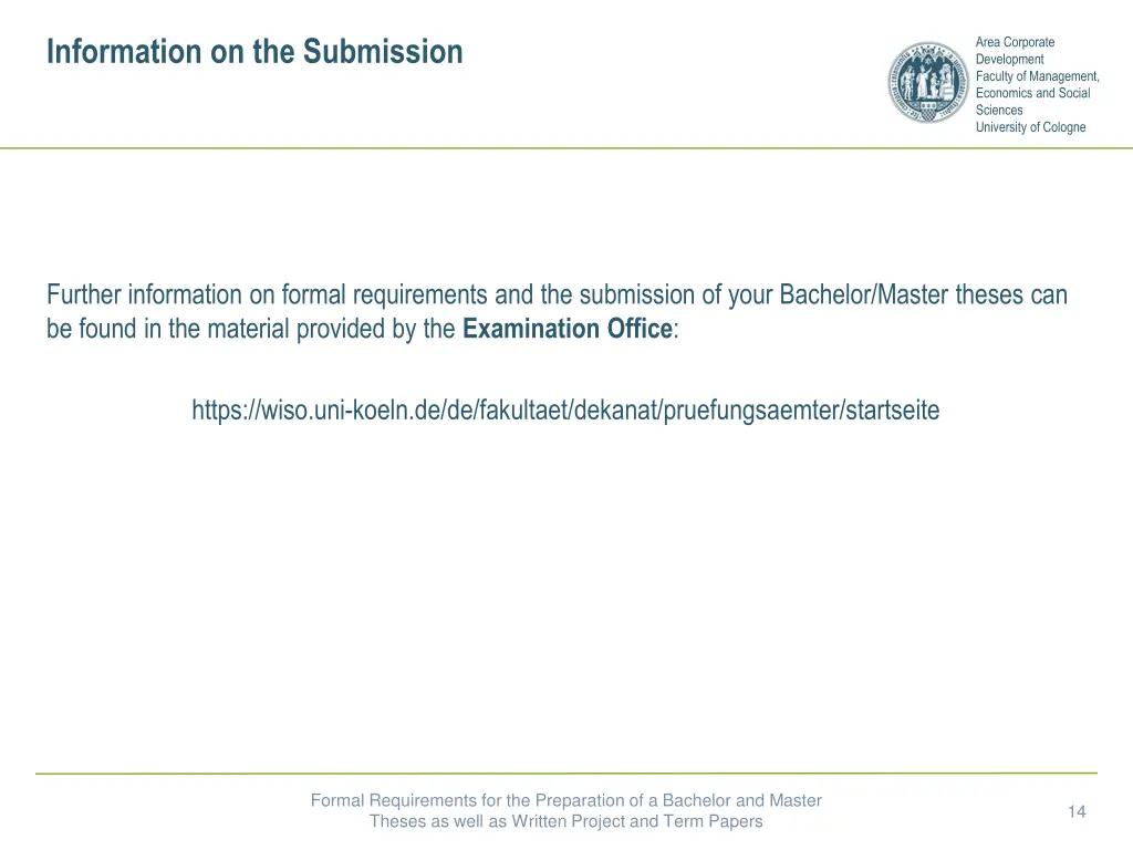 information on the submission