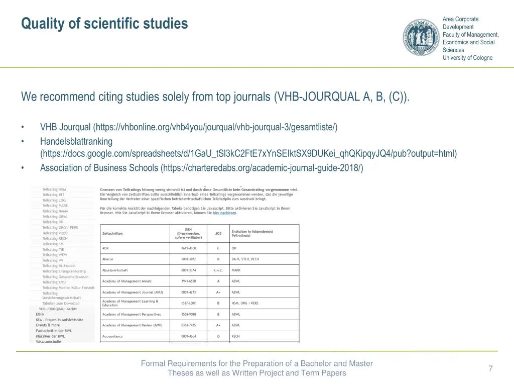 quality of scientific studies