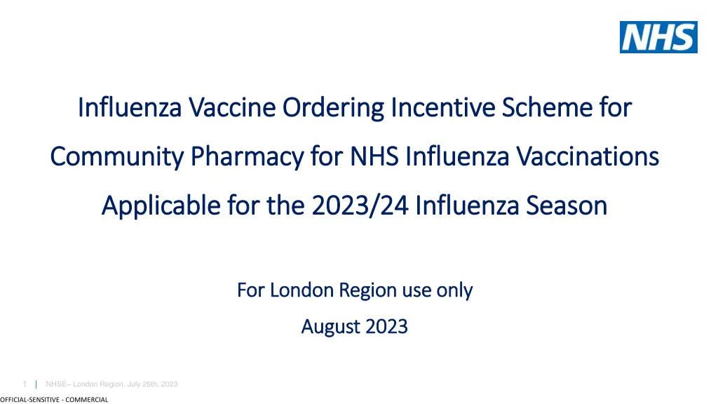 influenza vaccine ordering incentive scheme