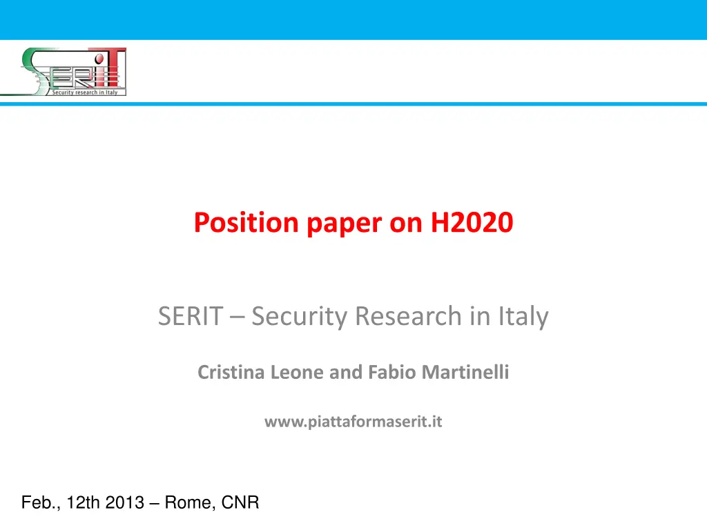 position paper on h2020