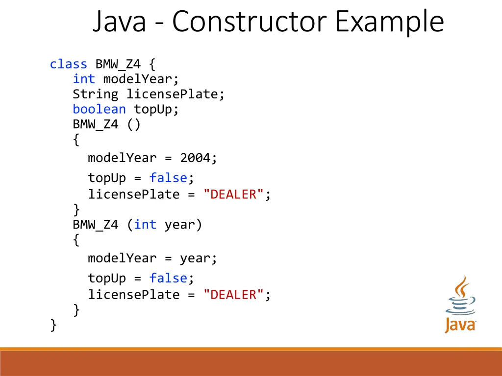 java constructor example