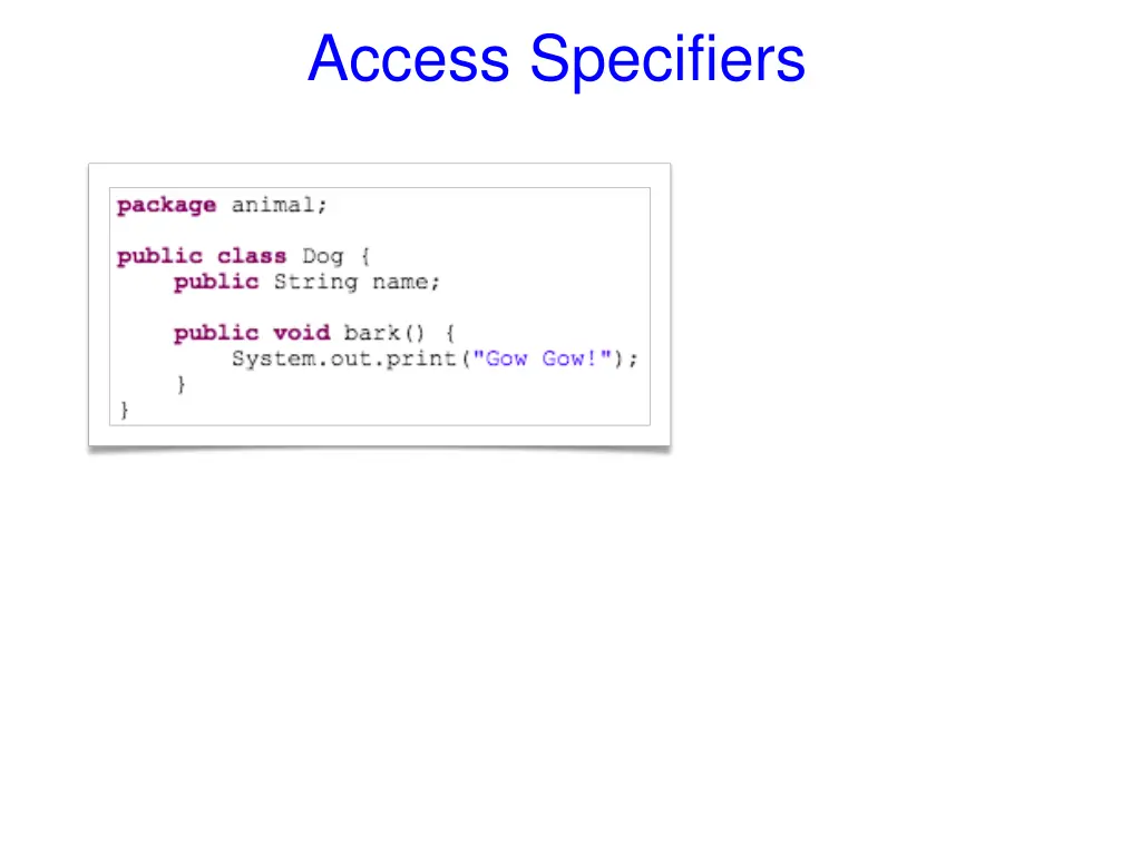 access specifiers