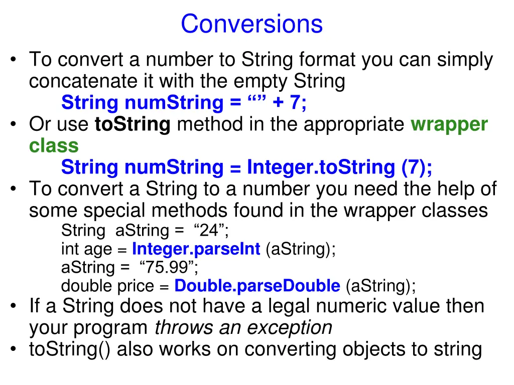conversions