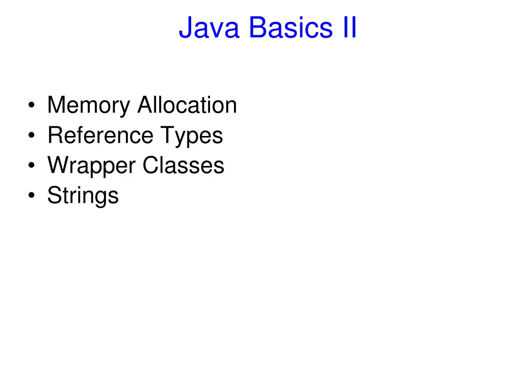 java basics ii 1