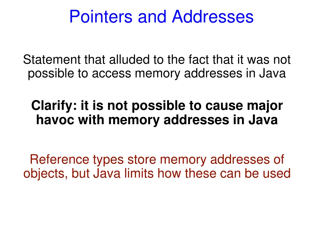 pointers and addresses