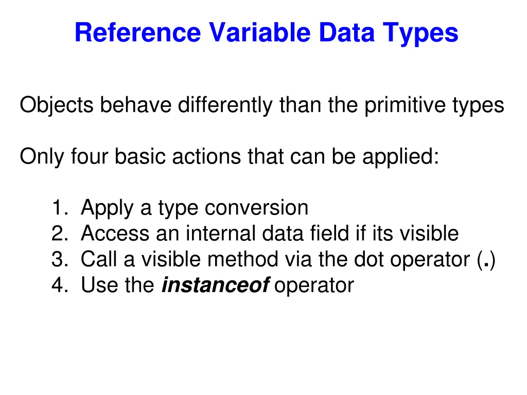 reference variable data types