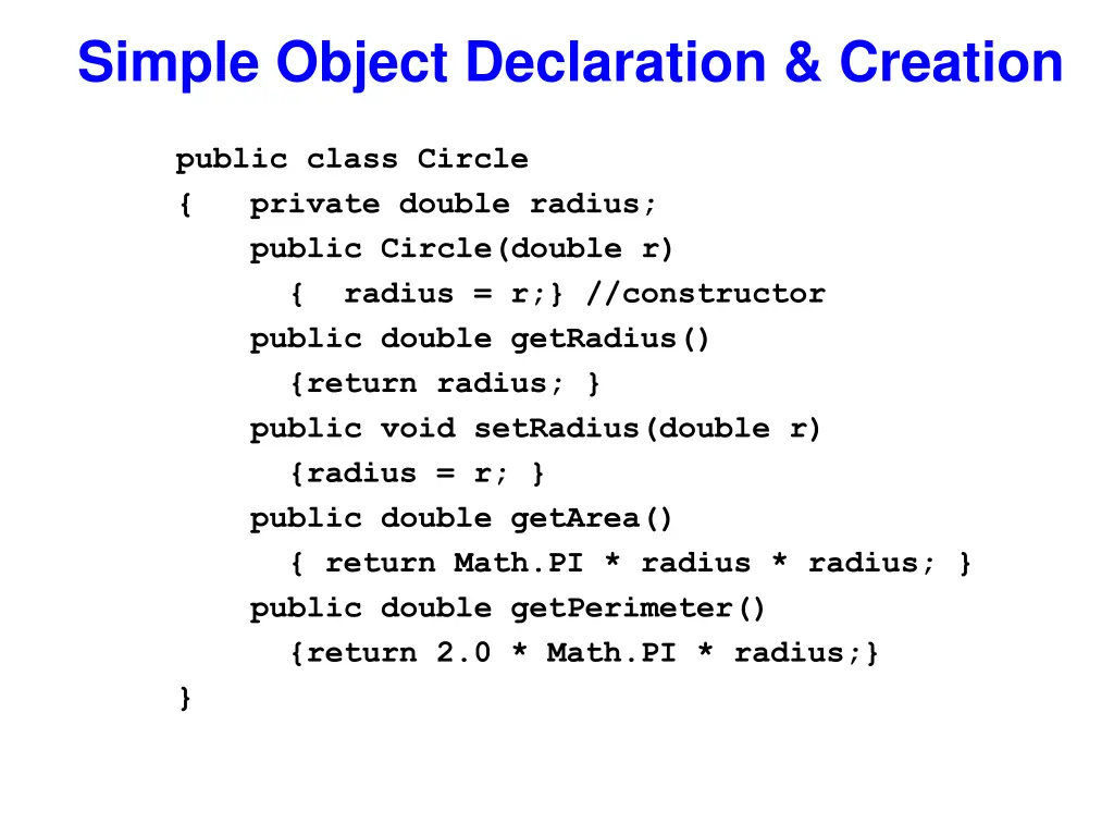 simple object declaration creation