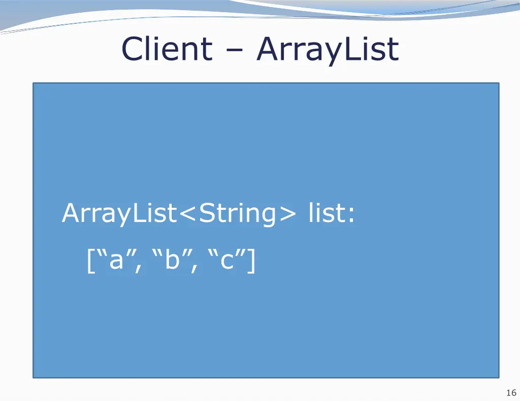 client arraylist