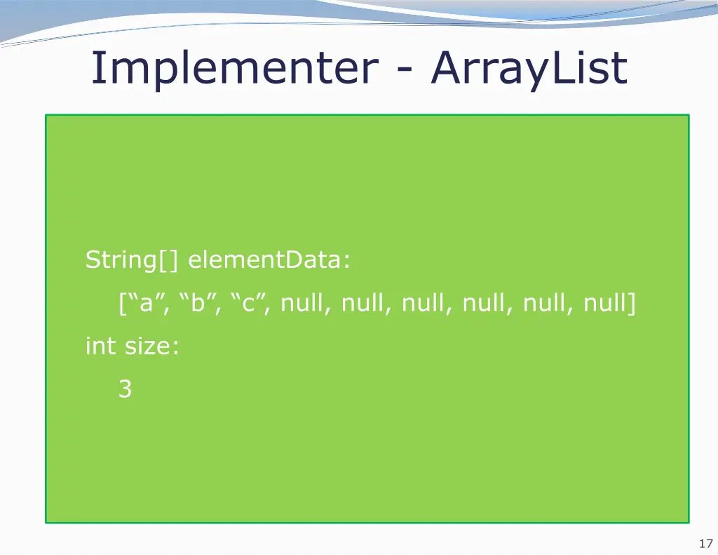 implementer arraylist
