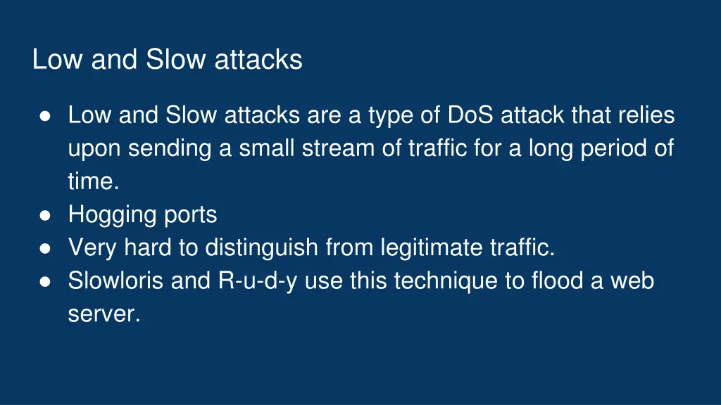low and slow attacks