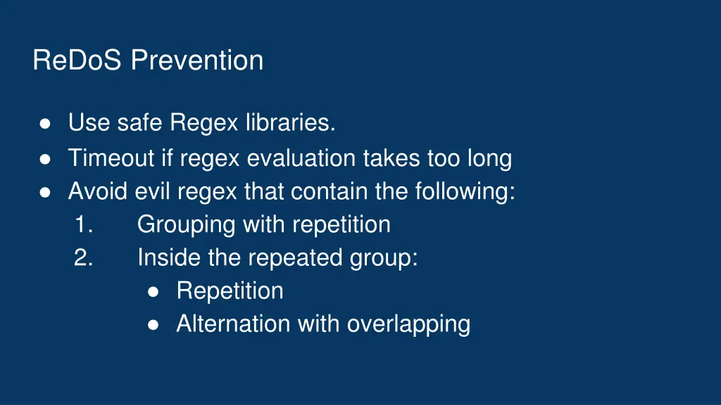 redos prevention