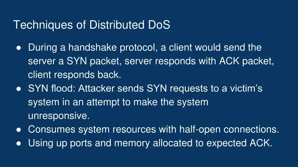 techniques of distributed dos 1