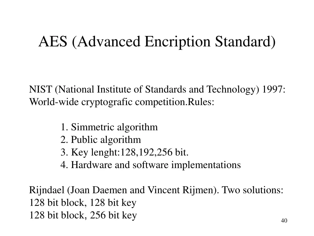 aes advanced encription standard