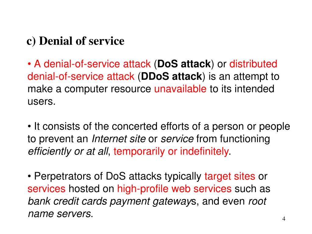 c denial of service