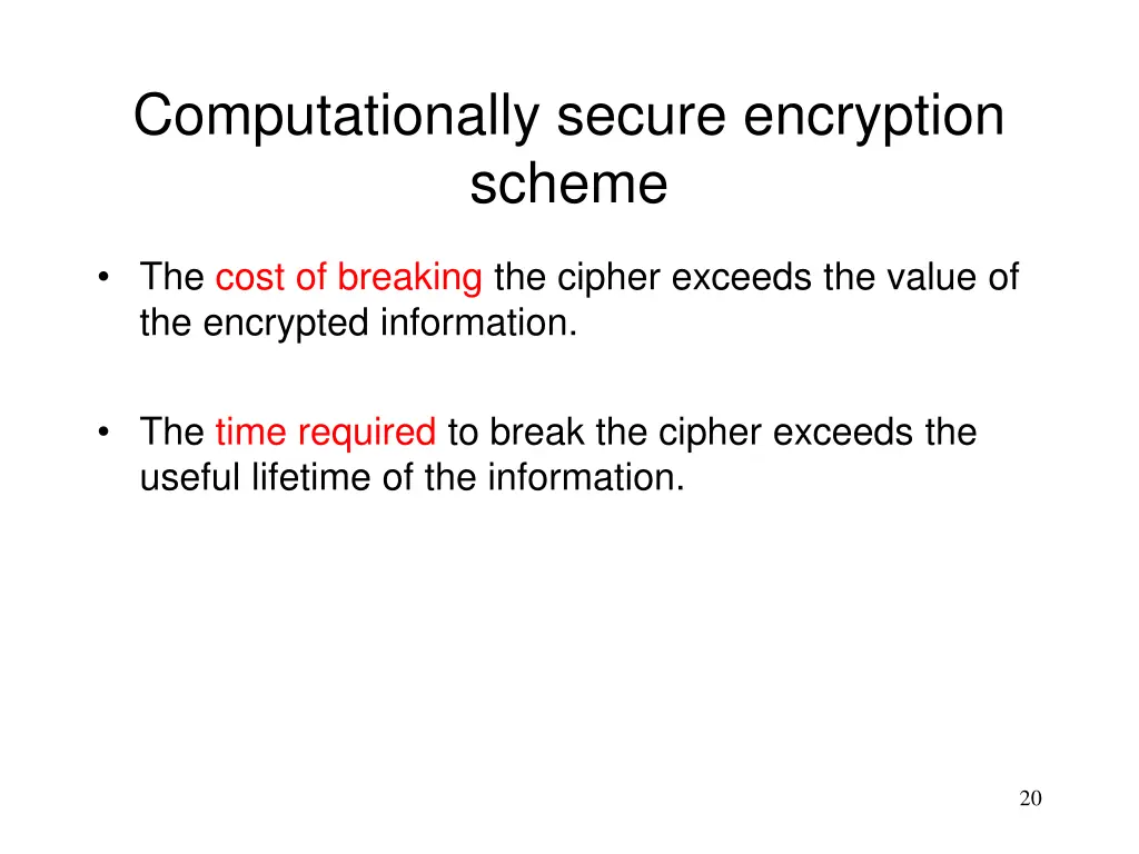 computationally secure encryption scheme
