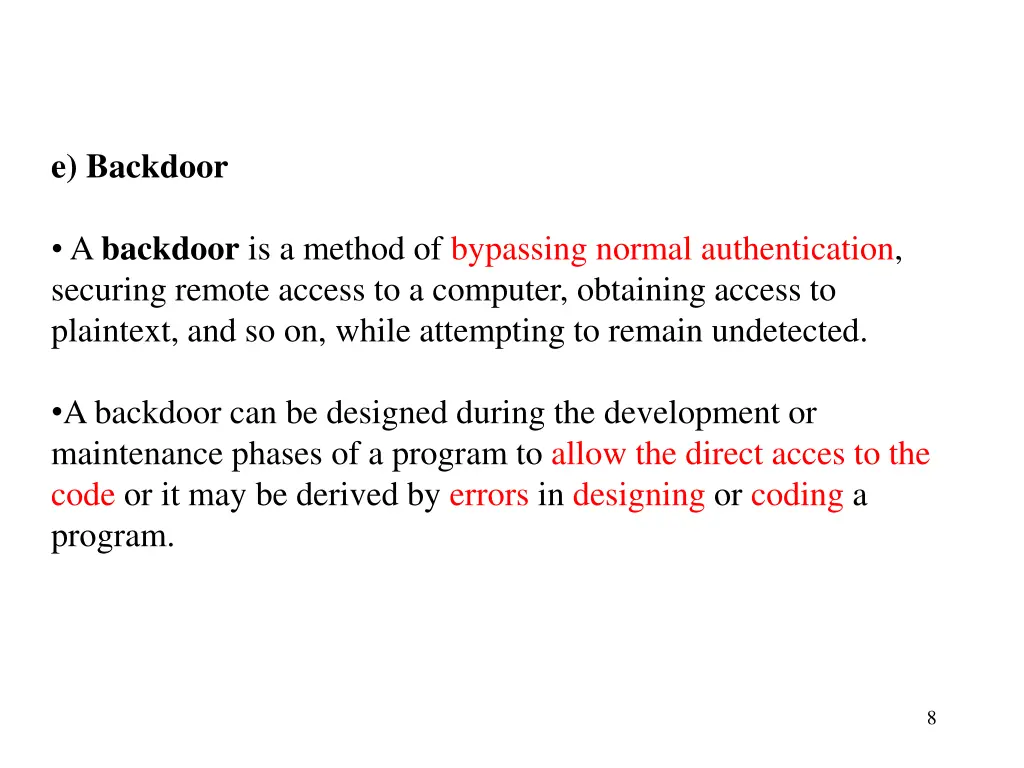 e backdoor