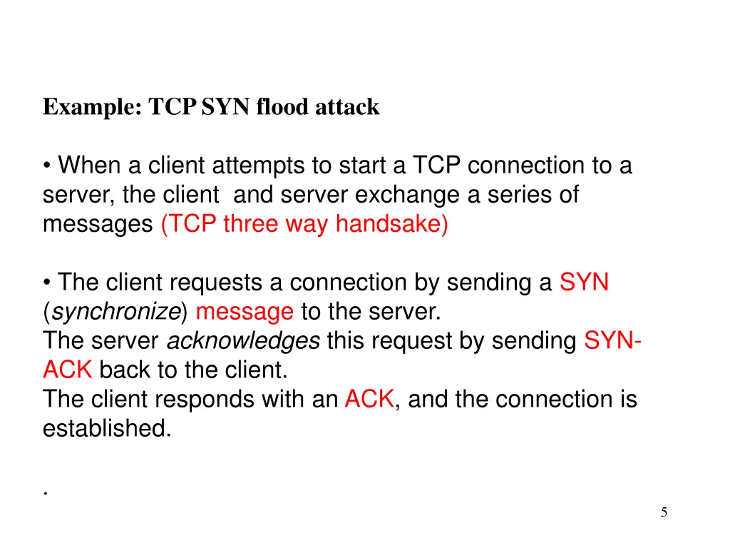 example tcp syn flood attack
