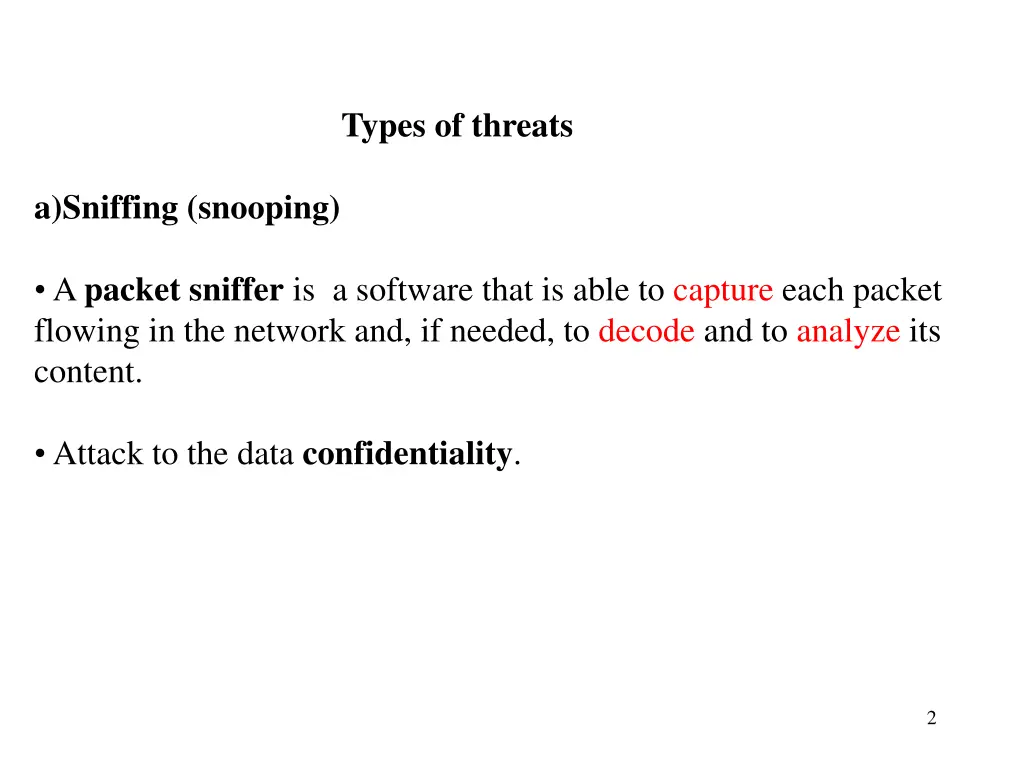 types of threats