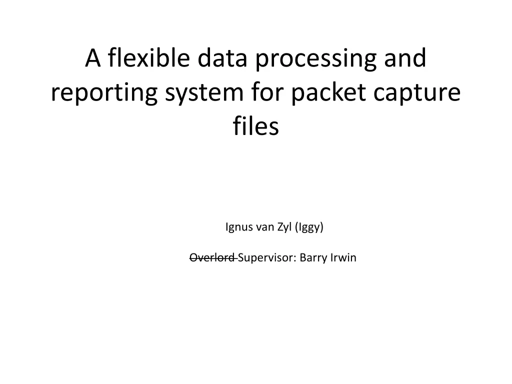 a flexible data processing and reporting system