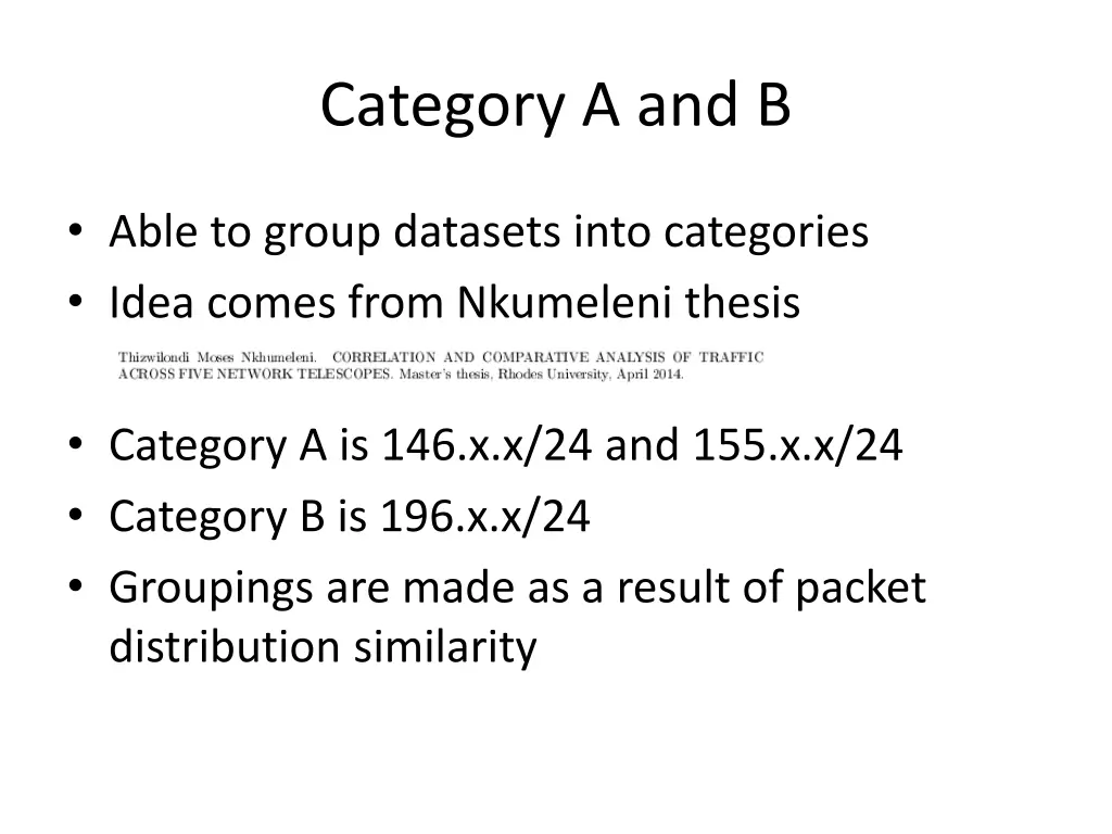 category a and b