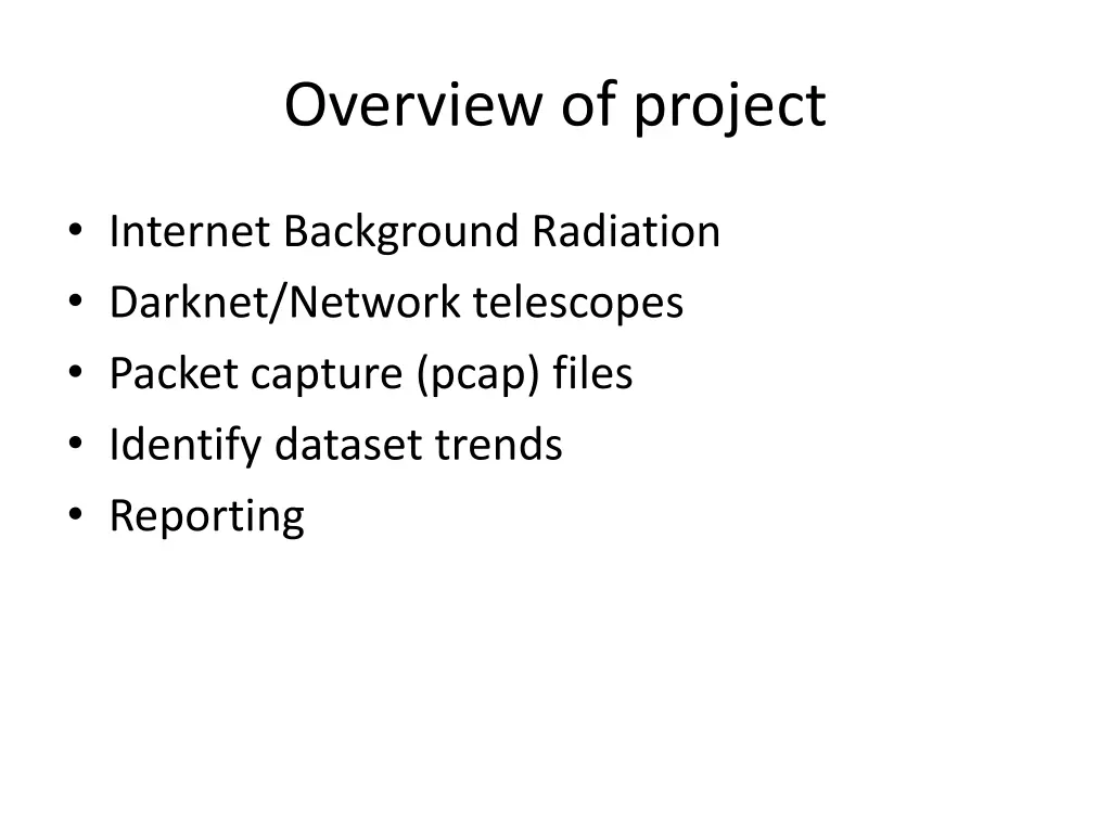 overview of project