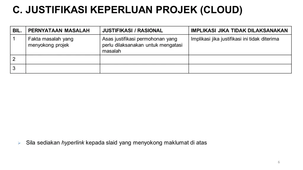 c justifikasi keperluan projek cloud