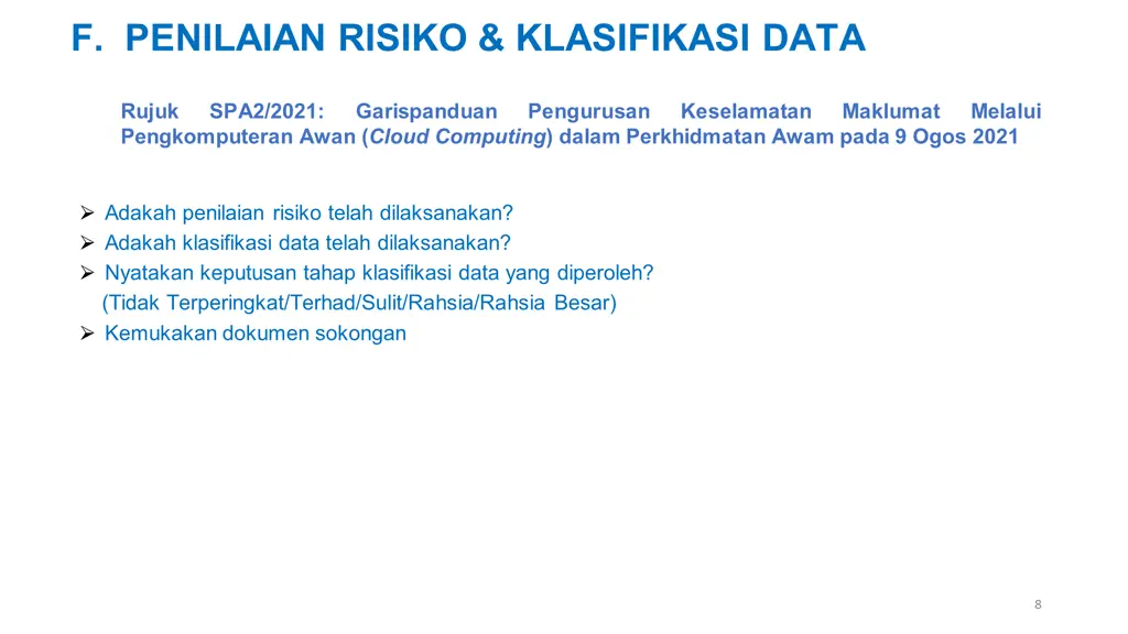 f penilaian risiko klasifikasi data