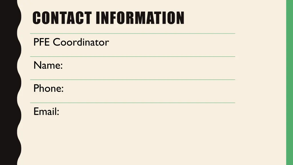 contact information